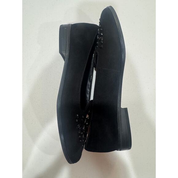 Size 7.5M Anne Klein Akdella Black Studded Flats - Picture 2 of 8